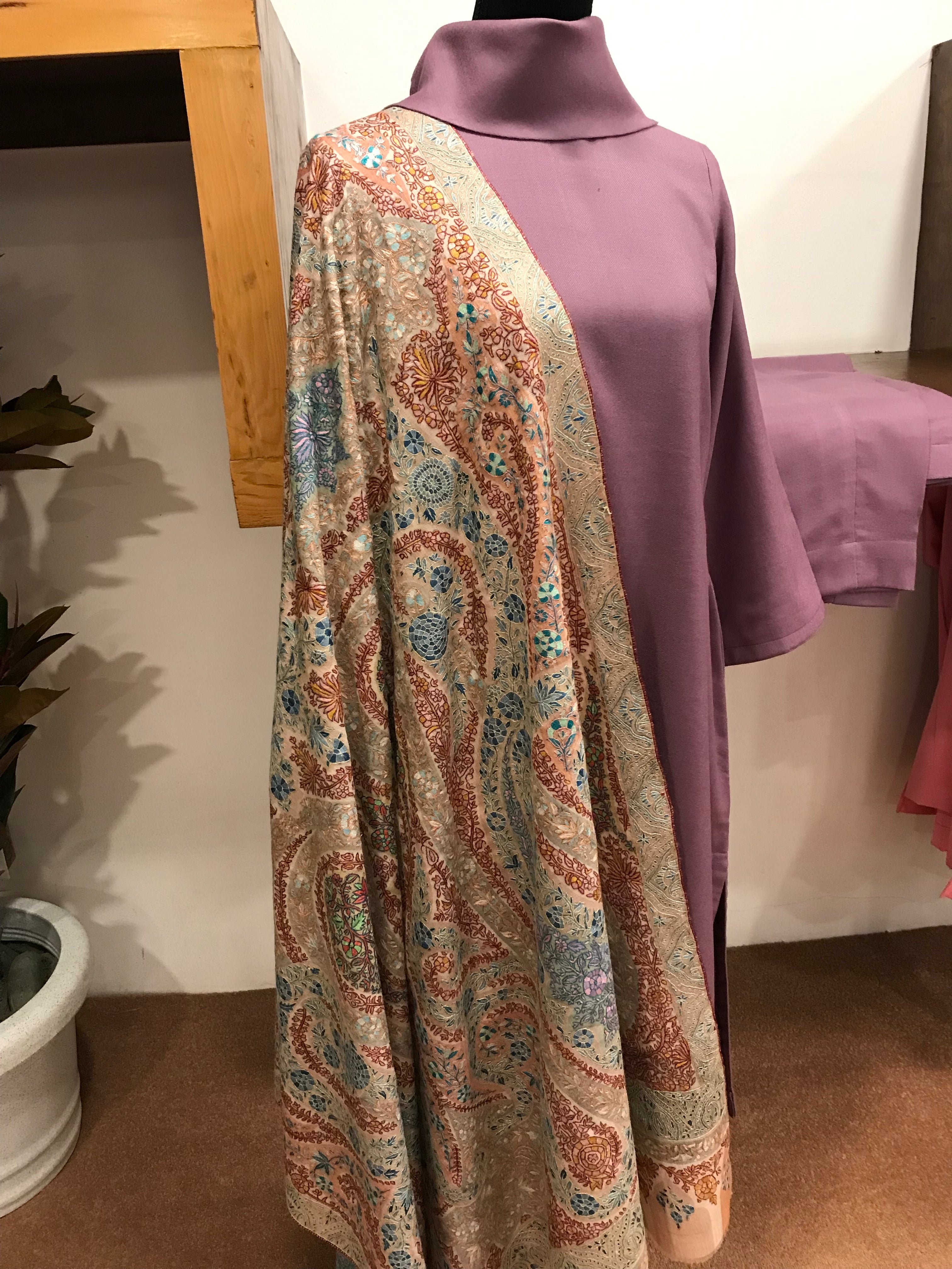 Pure pashmina and pure wool blend kurta set 2pc stitched