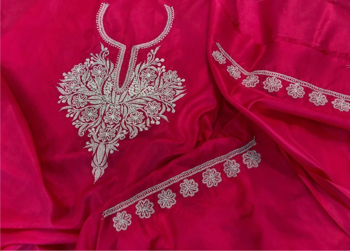 Hand Tilla pure silk 2pc suit unstitched