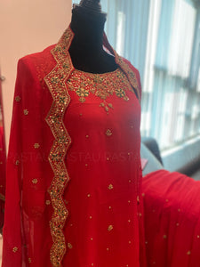 Handembroidered Sharara Dress stitched