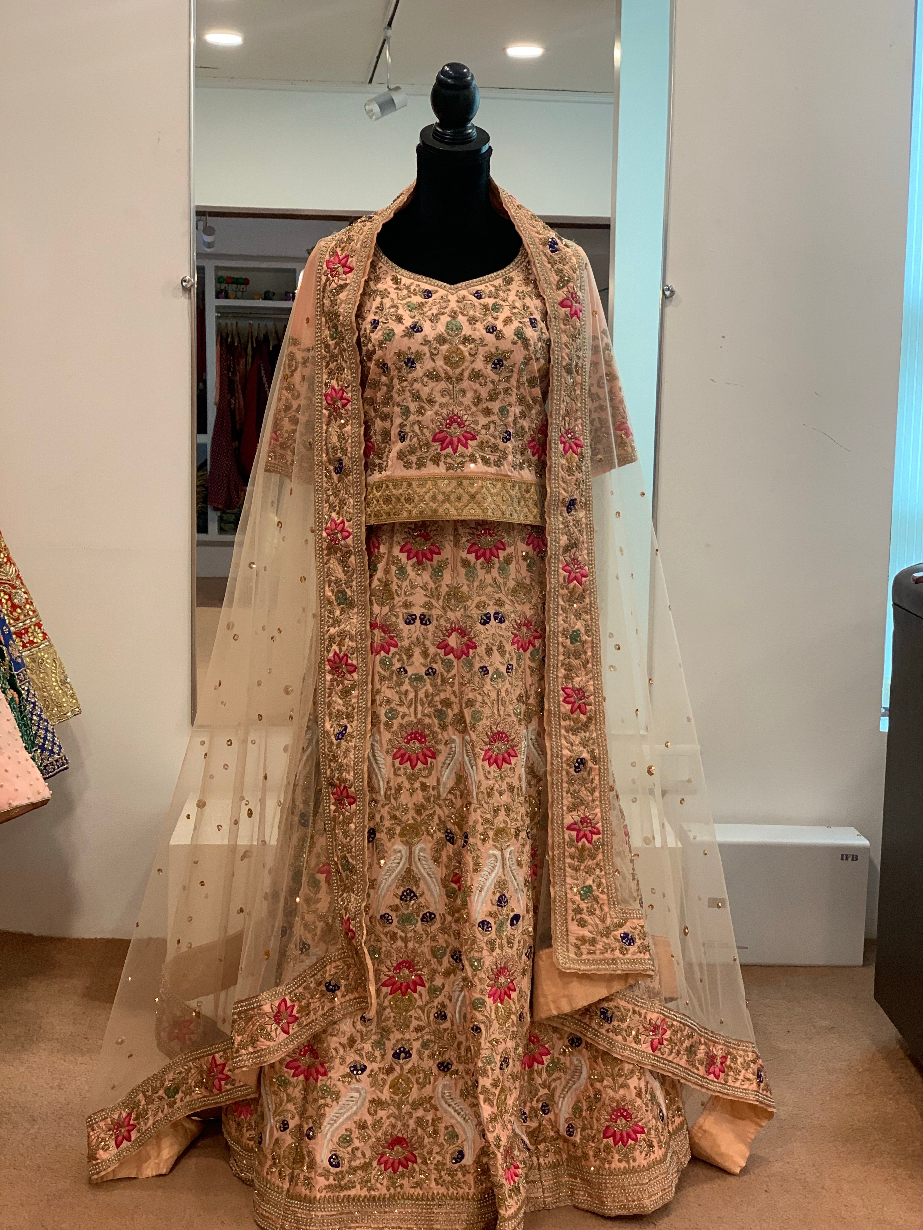 Handembroidered Bridal Lehanga - Pastau