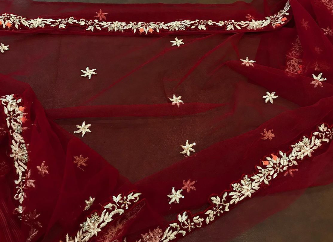 Hand embroidered Bridal ensemble - Pastau