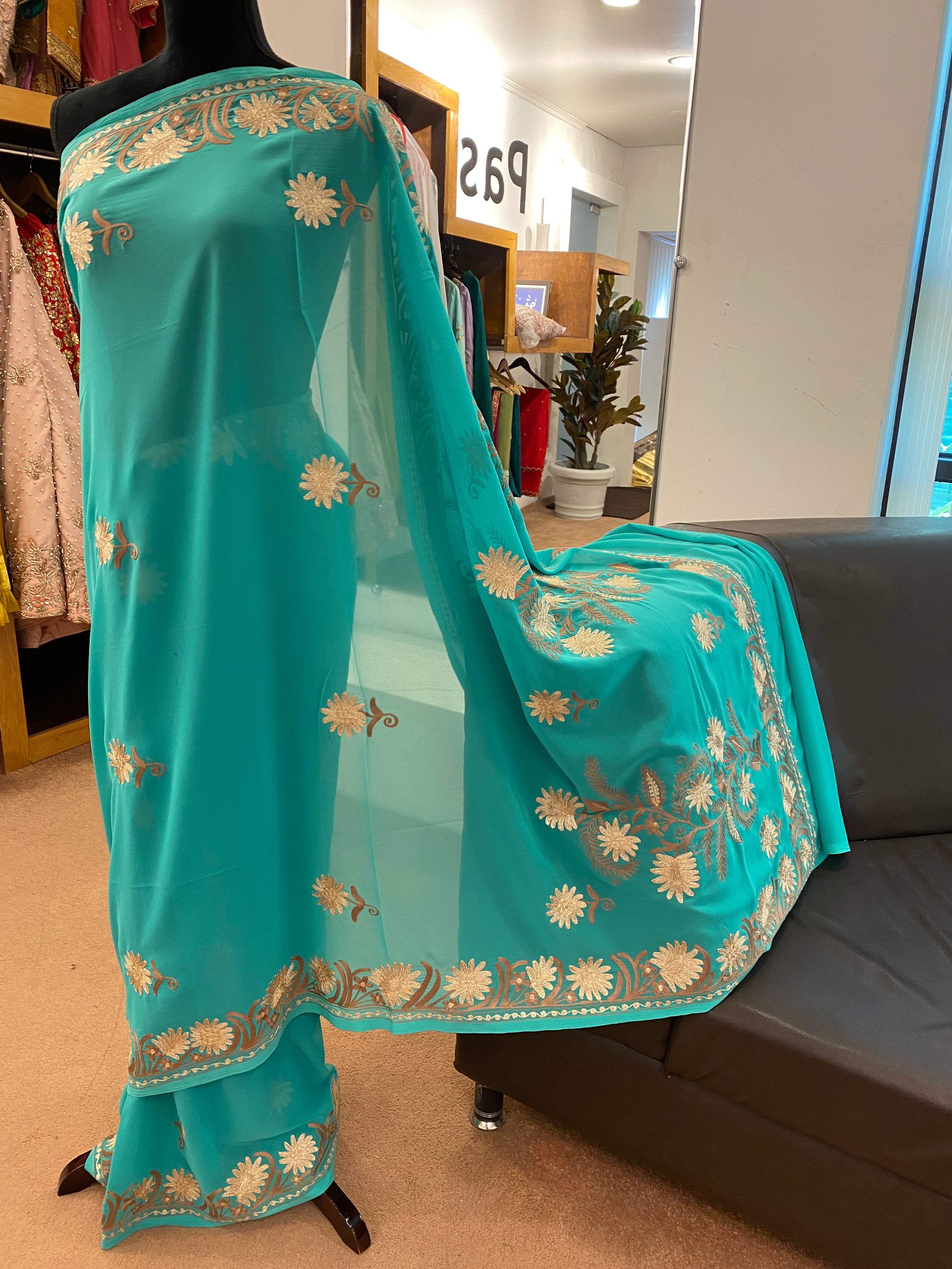 Kashmiri embroidered saree SR011