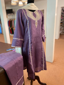 Pure silk kurta set 3pc stitched mtks364