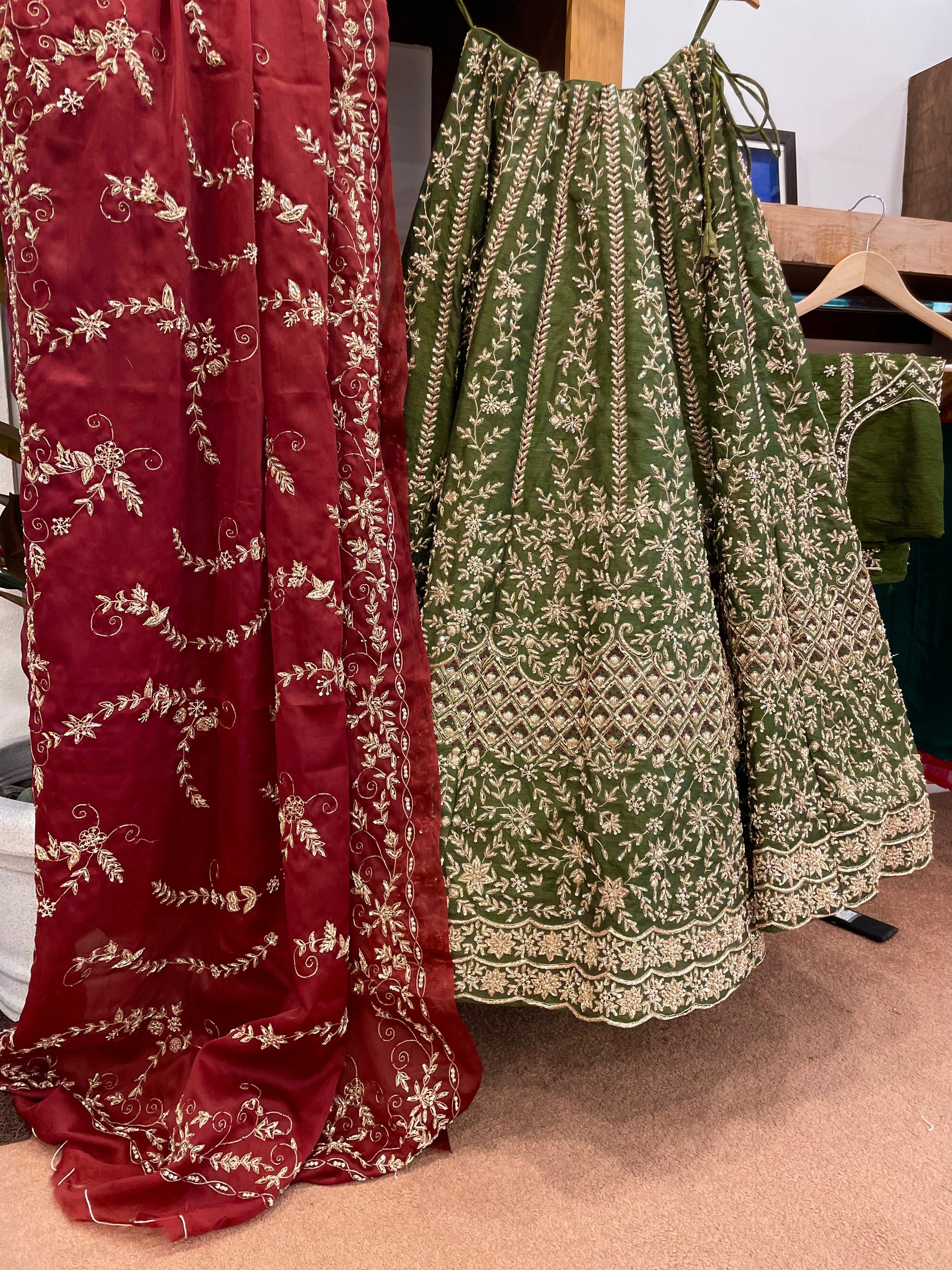 Handembroidered bridal lehanga