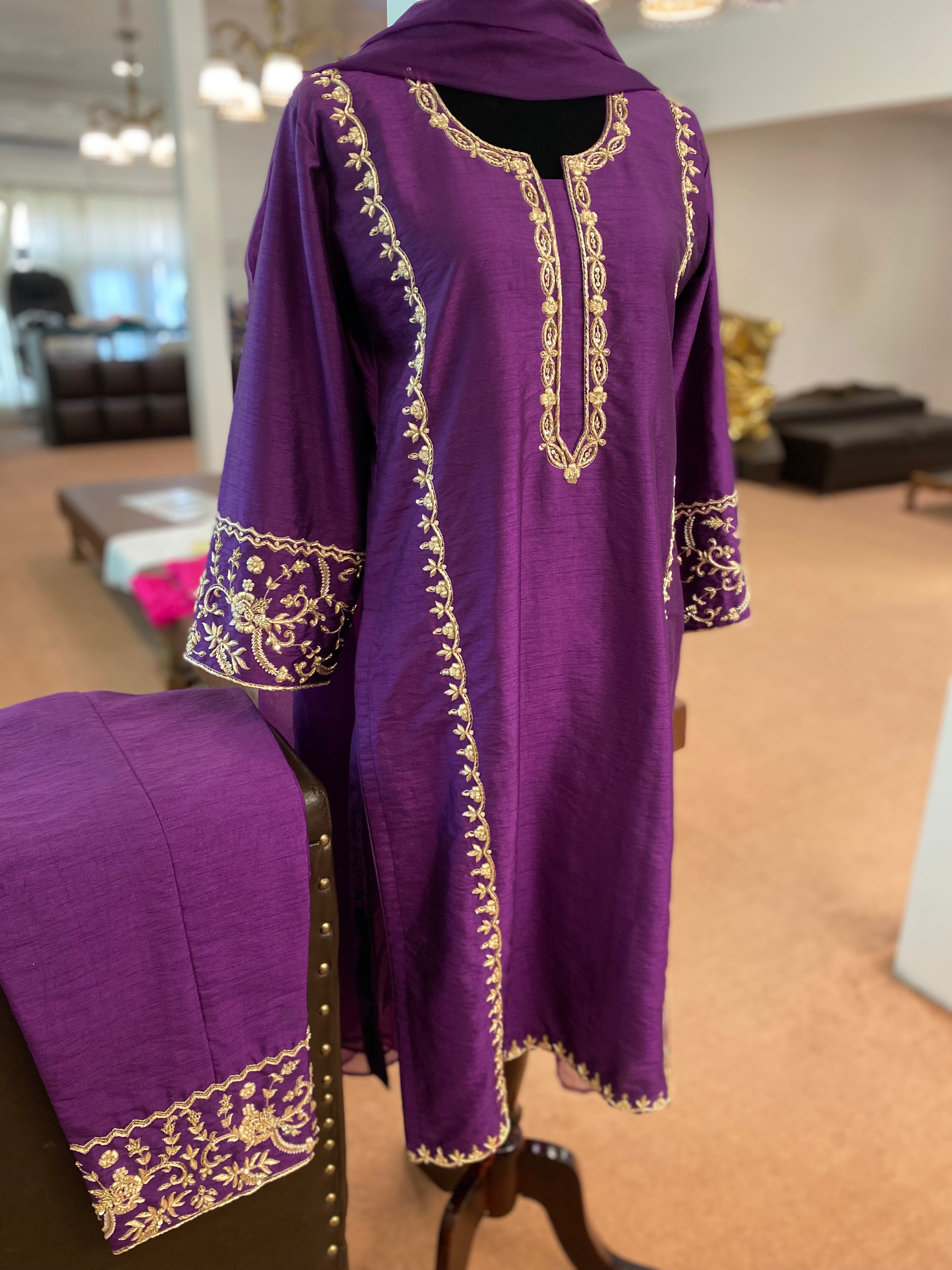 Hand embroidered Dress stitched 3pc