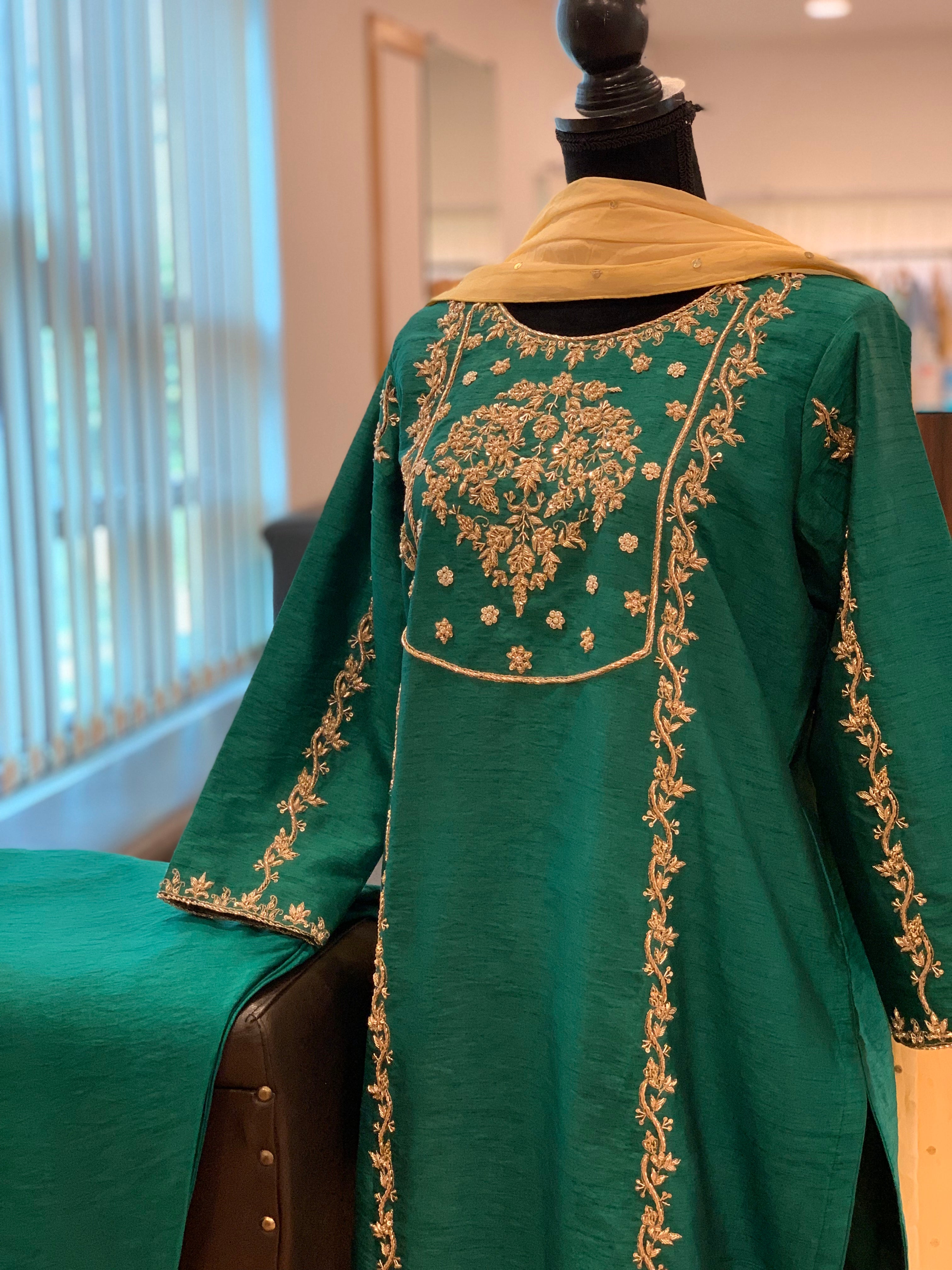 Hand embroidered suit