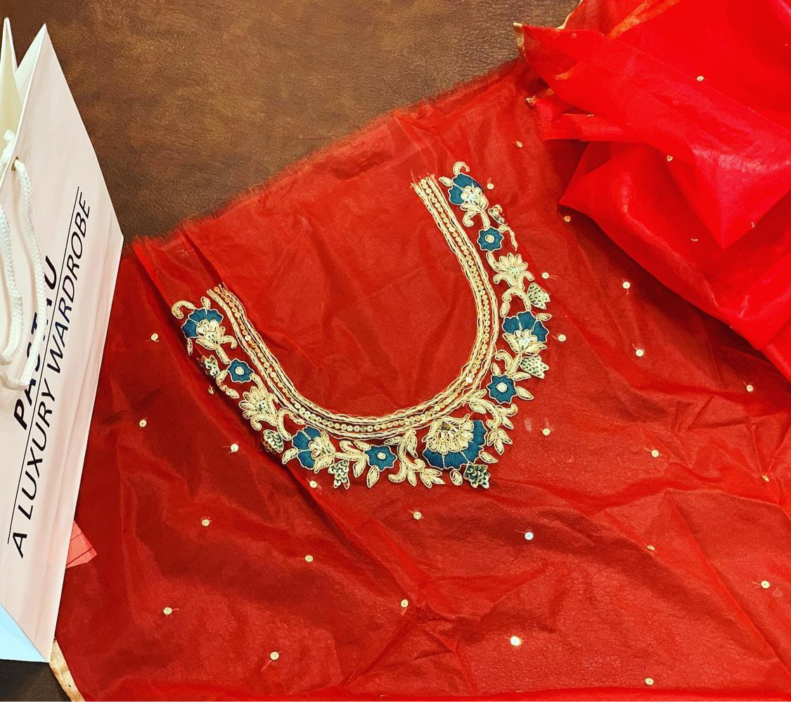 handembroidered kurti and duppata unstitched - Pastau