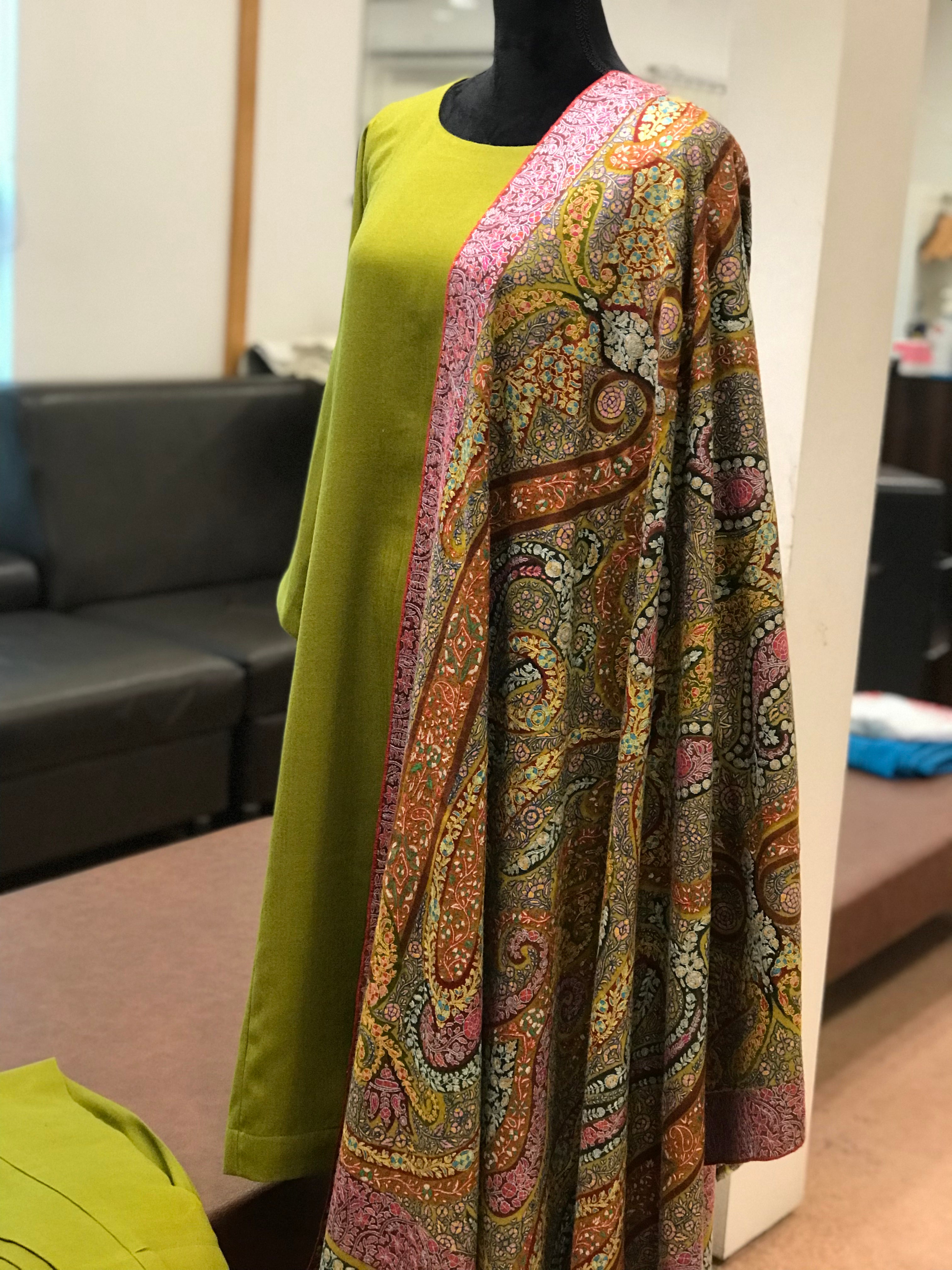 Pure pashmina blend kurta with pants 2pc stitched