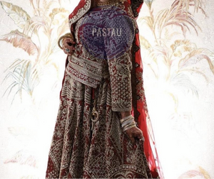 Hand embroidered Bridal Lehanga - Pastau