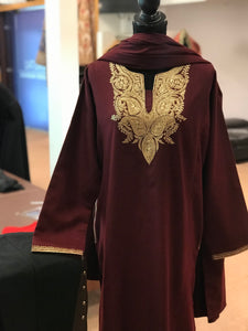 Pure pashmina and pure wool blend pheran set 3pc stitched