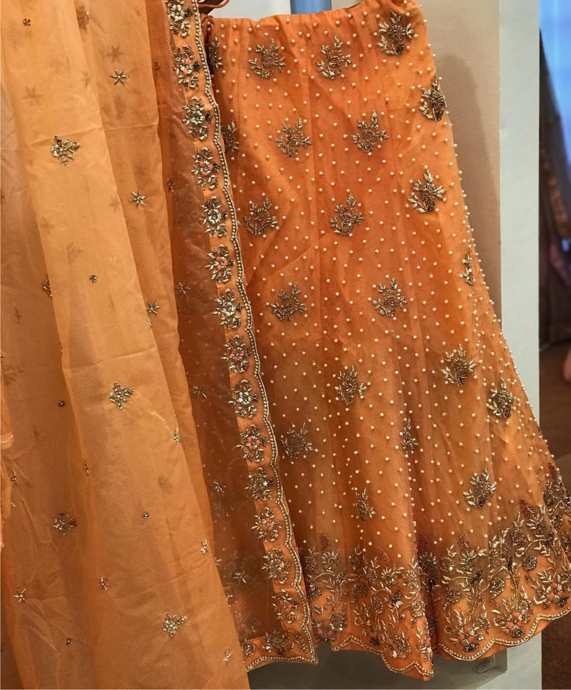 Hand embroidered Bridal Lehanga - Pastau