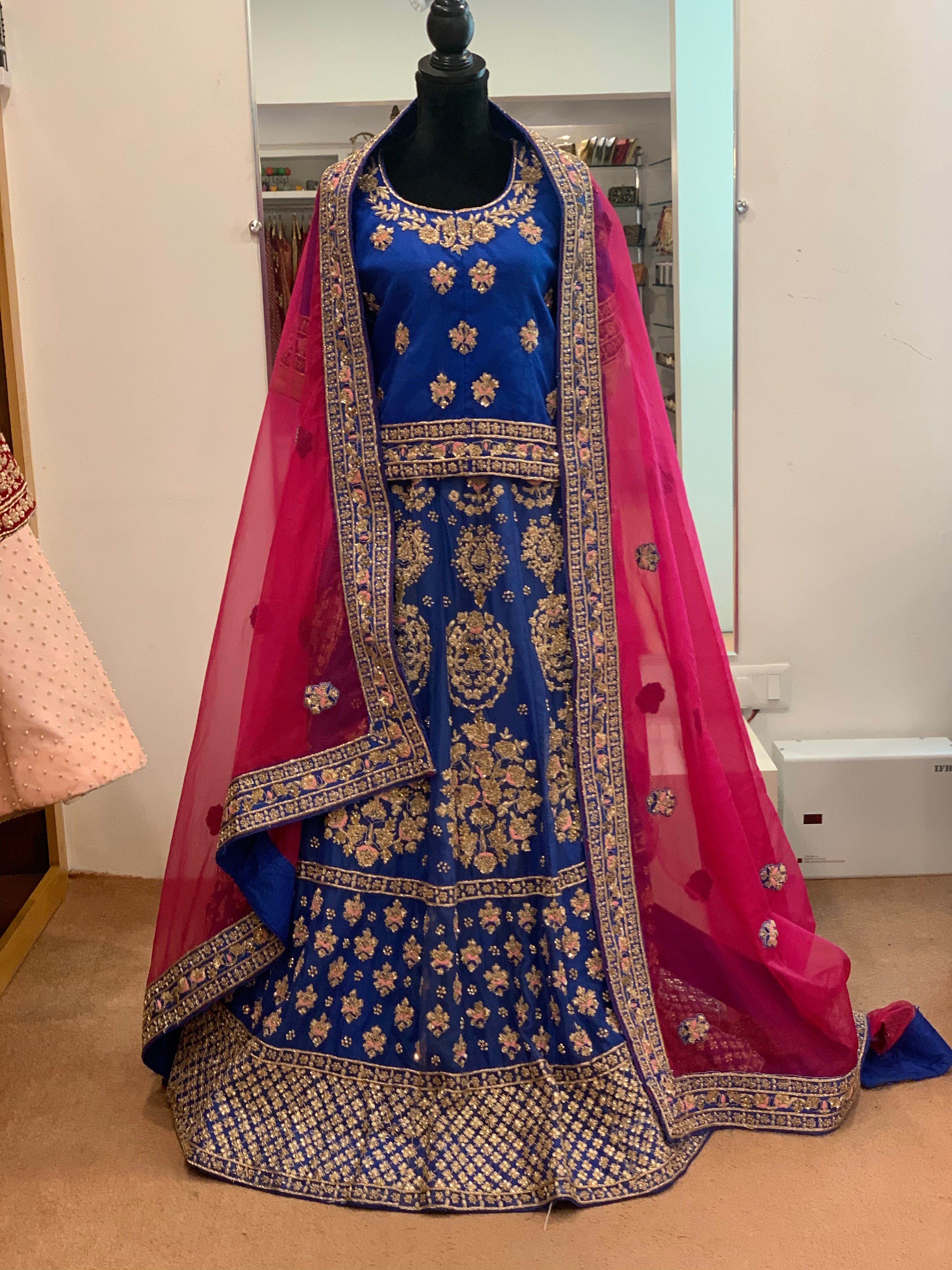Hand embroidered Bridal Lehanga - Pastau