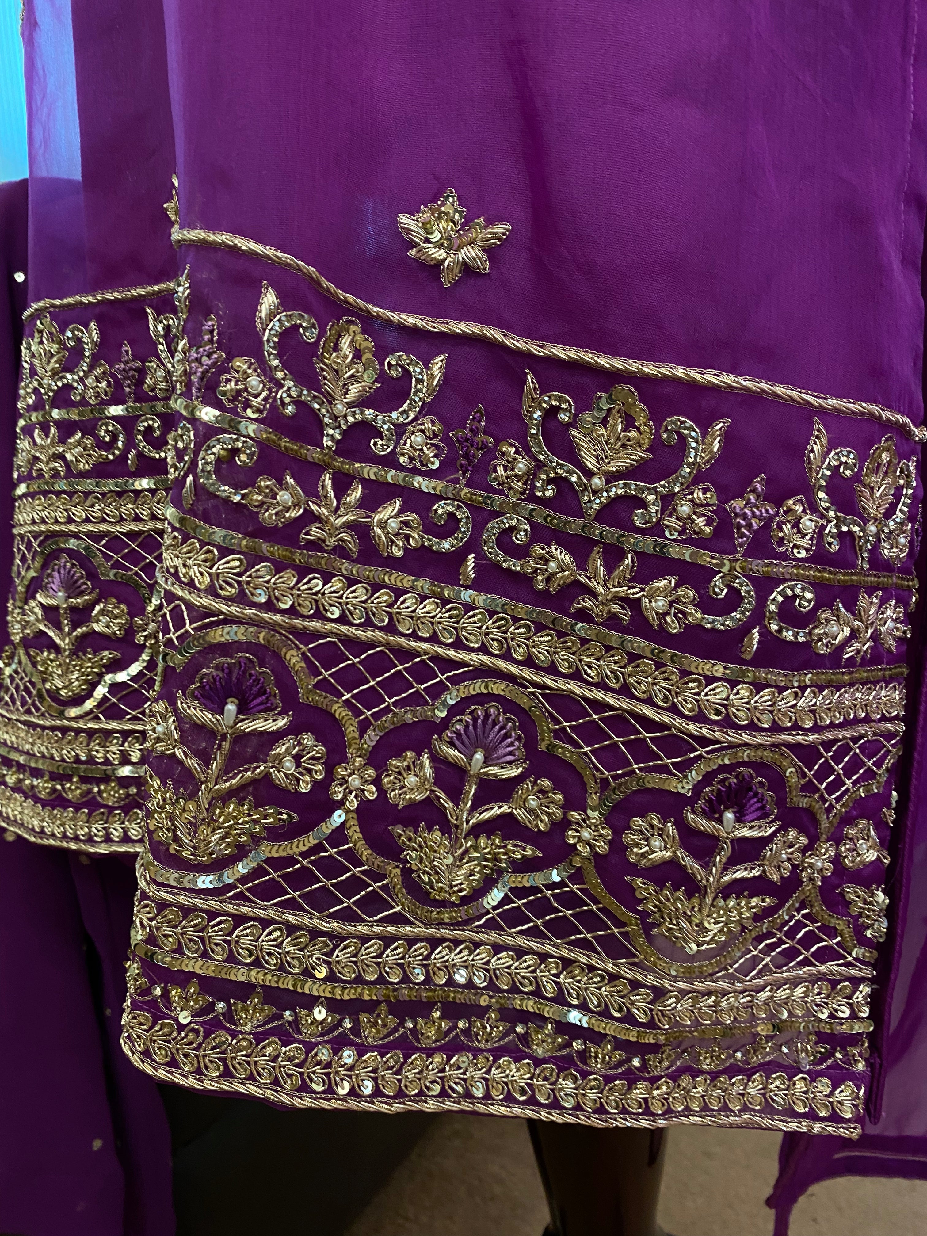 Organza dress with Georgette sharara 3pc stitched