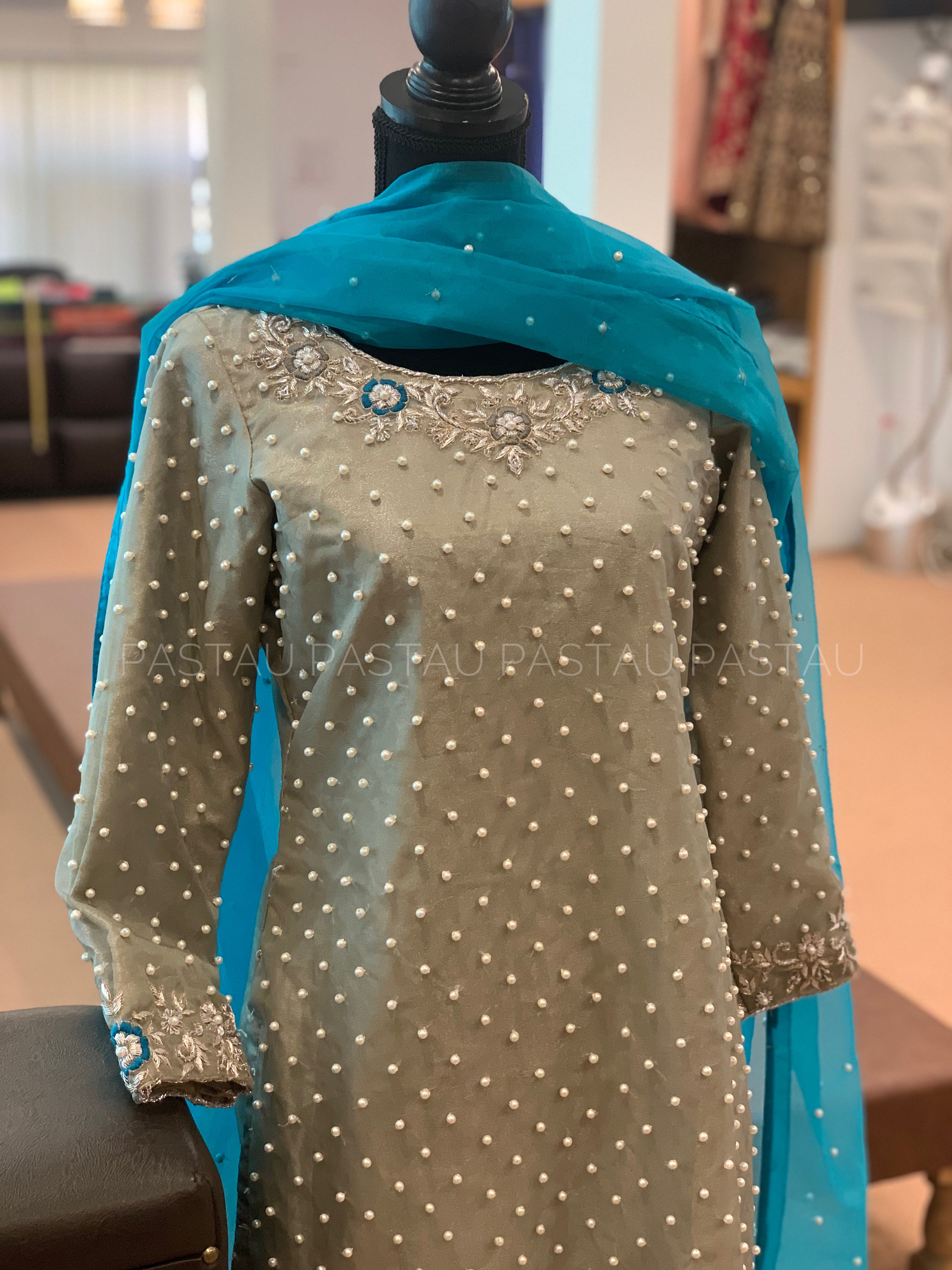 Handembroidered 2pc shirt and duppata unstitched